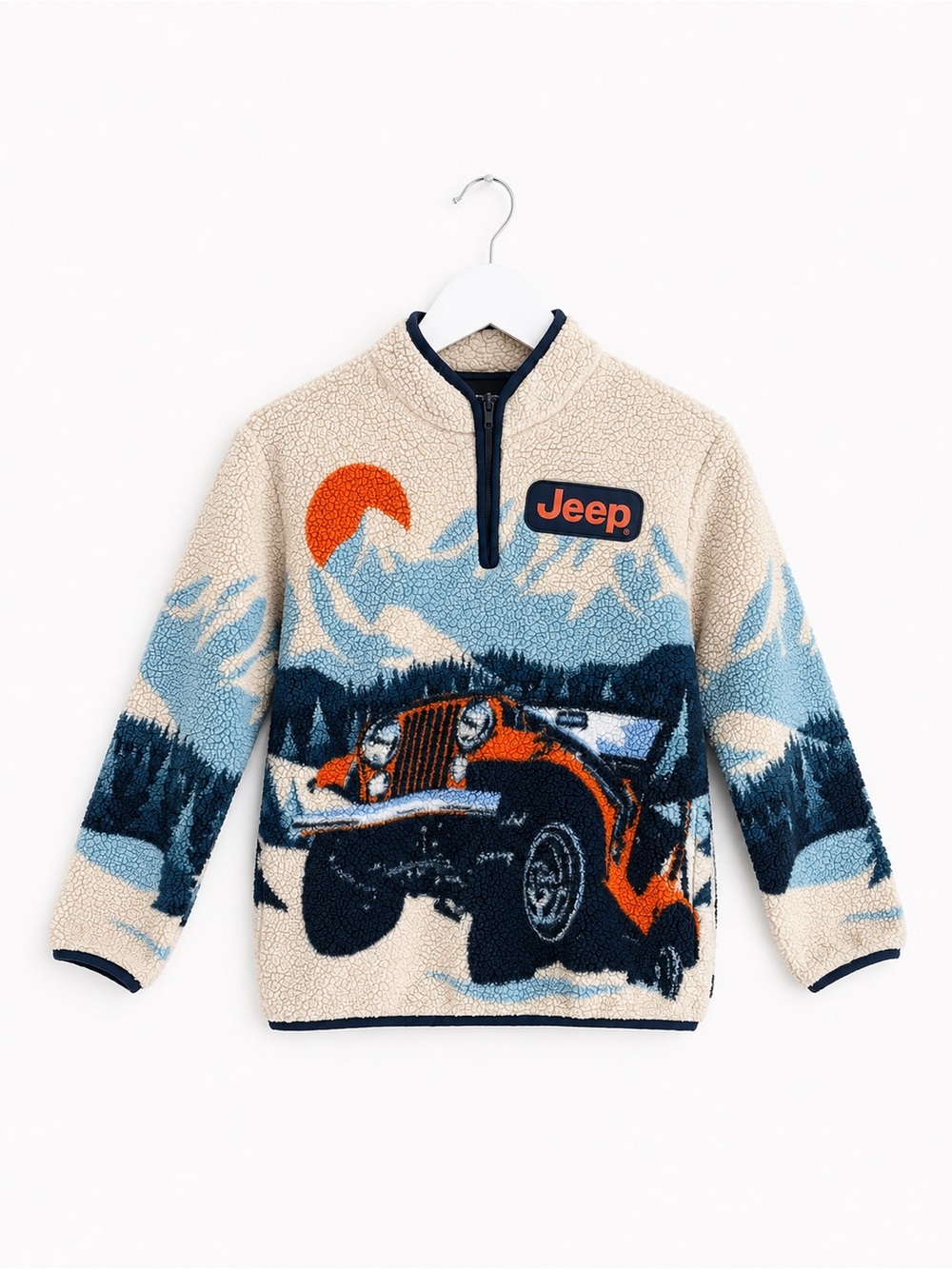 Jeep boys plush fleece 1/4 Zip Pullover Youth Gorpcore Size 10/12